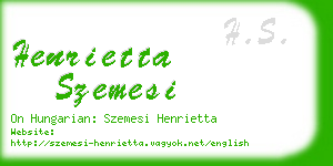 henrietta szemesi business card